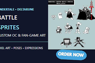 create undertale and deltarune style character, battle sprite design for your oc