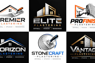 design a professional plasterer drywall, stucco, rendering, wall plastering logo