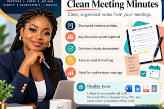 prepare meeting minutes action trackers and summaries