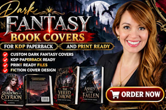 design dark fantasy book covers for kdp paperback and print ready