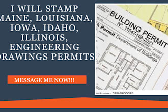 stamp maine, louisiana, iowa, idaho, illinois, engineering drawings permits