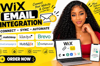integrate wix with mailchimp,  klaviyo,  brevo, hubspotband  gohighlevel
