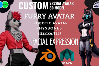 make custom vrc avis furry avis anime character nsfw avis and humaniod 3d model