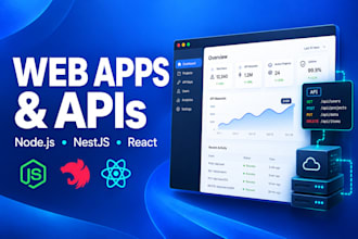 build and fix nodejs nestjs apis and react web applications