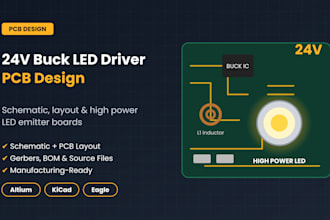 design 24v buck led driver pcb, schematic and high power led board