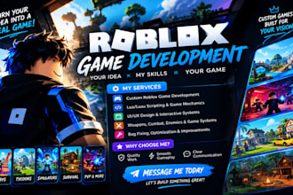 develop full roblox game, build full roblox game, roblox full game creation