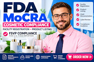 handle fda mocra cosmetic facility registration product listing, fsvp compliance