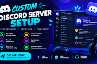 do custom discord server setup with bots and roles to grow your community