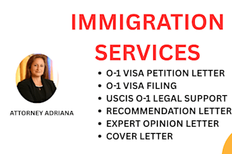write an o1 visa and legal petition filling