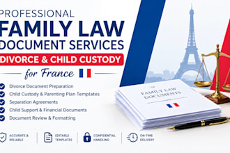 draft review family law document divorce child custody document for france