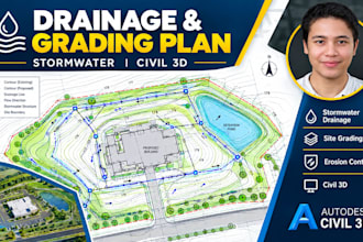 design stormwater drainage, site grading, erosion control