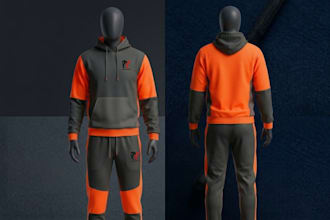 design custom 3d hoodie, tracksuit, and sweatsuit mockups