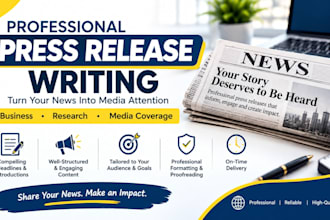 write professional press releases for media coverage