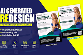 redesign your ai generated flyer for professional printing