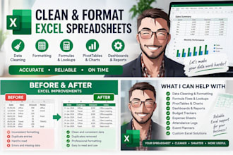 clean, fix and format excel spreadsheets