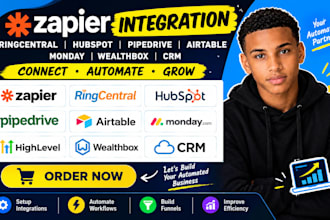 zapier integration ringcentral hubspot pipedrive airtable monday wealthbox crm