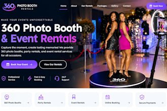 build 360 photo booth website party rental website booqable event rental website