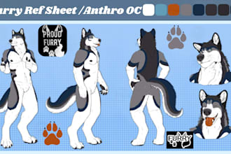 draw custom furry art, fursona oc, furry commission, furry ref sheet, nsfw furry