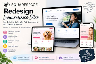 redesign driving schools pet groomers beauty salons squarespace websites