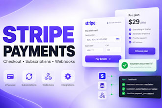 integrate stripe payments subscriptions and webhooks