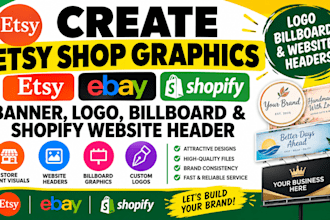design etsy shop banner etsy ebay billboard logo etsy shopify website banner