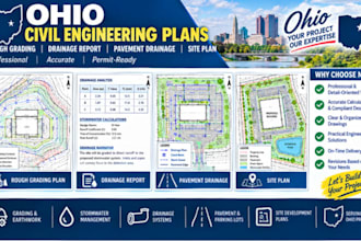 design ohio rough grading drainage report pavement drainage site plan