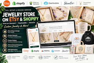 design etsy shopify print on demand jewelry store gearbubble shineon necklace