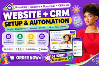 design homecare daycare preschool childcare website crm enrollment automation