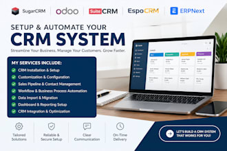 setup sugarcrm odoo suitecrm espocrm erpnext open source crm automation