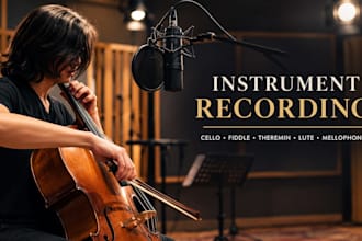 record fiddle, theremin, lute, cello and mellophone for your song