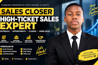 be a sales closer high ticket sales expert salesperson sales agent