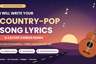 write catchy country pop chorus lyrics and hooks