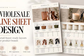design retail ready wholesale line sheets and price lists