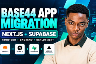 migrate base44 backend to firebase, base44 to supabase, deploy base44 to nextjs