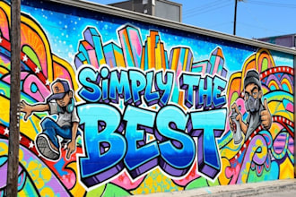 custom graffiti art, street art mural designs wall art typography urban wall art