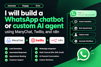 build a whatsapp chatbot or custom ai agent using manychat,twilio, and n8n
