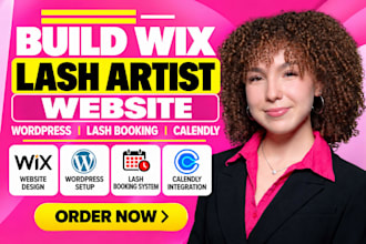 build wix lash artist website wordpress lash booking calendly appointment system