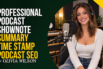 do podcast show notes summaries timestamps podcast  SEO writing