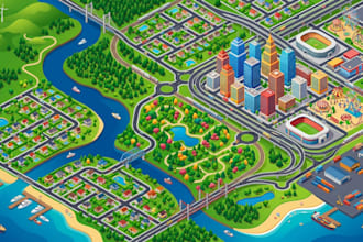 design custom vector maps, city map, street maps, and road maps