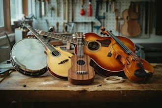 play and record banjo, mandolin, ukulele, guitar, and violin