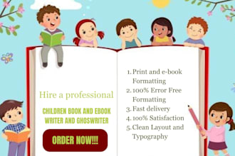 write children story book, poetry, rhyme, children ebook