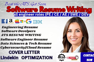 write or revamp your software engineer tech  IT resume or CV