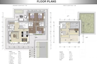 create professional colored 2d floor plans in photoshop