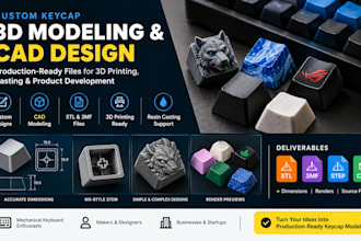 create production ready cad and stl keycap models for 3d printing and casting