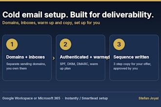 set up cold email outreach with domains, inboxes, warm up and copy