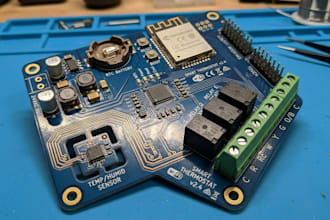 design smart thermostat pcb with wifi and temperature sensors