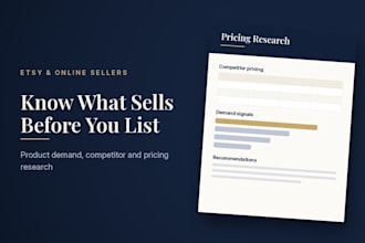 research product demand, competitors and pricing for your etsy shop