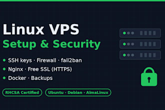 set up and secure your linux vps server ubuntu almalinux