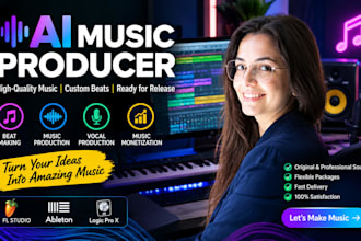 be your ai music producer, ai music production and music monetization