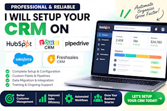 setup hubspot crm zoho crm pipedrive salesforce freshsales crm crm automation